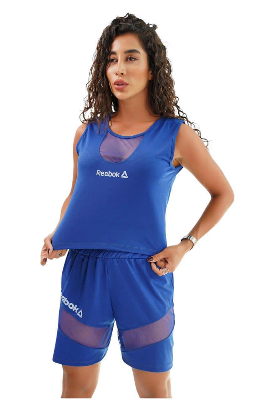 ست تاپ و شورتک ورزشی زنانه طرح Reebok